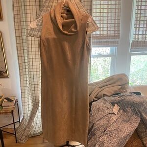 Elegant Tan Sleeveless Dress